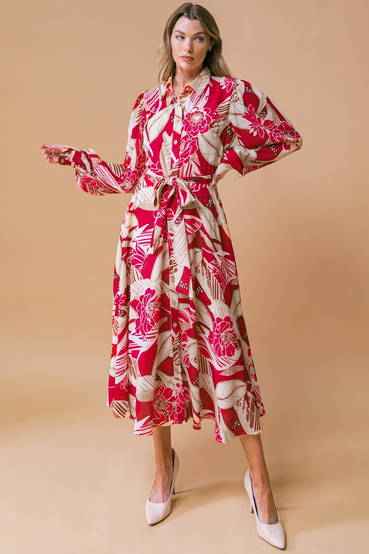 HEART OF WOVEN MIDI DRESS Flying Tomato